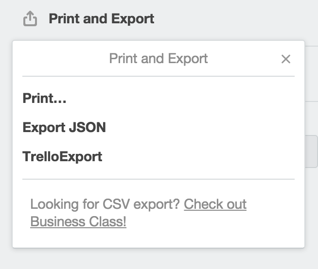 Export button